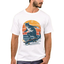 Gato Skater Vintage Retro em Skate Sunset Grap