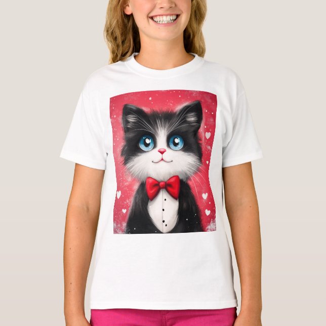 Camiseta Gato Smoking de São Valentim (Frente)