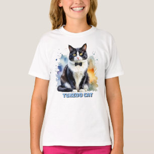 Camiseta Gato Smoking Elegante