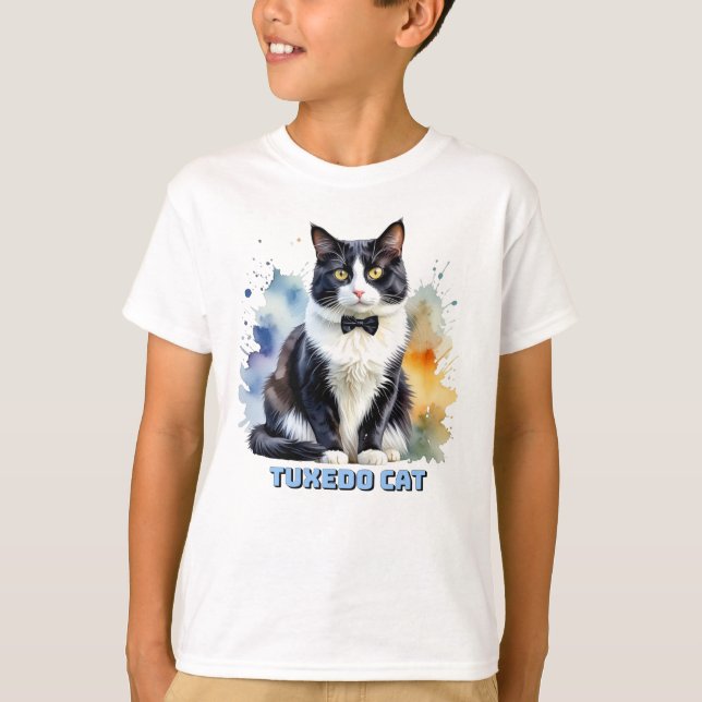 Camiseta Gato Smoking Elegante (Frente)