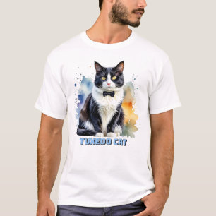 Camiseta Gato Smoking Elegante
