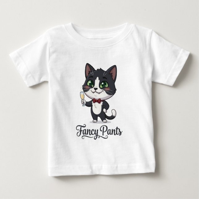 Camiseta Gato Smoking Fancy Pants Aplaudindo (Frente)
