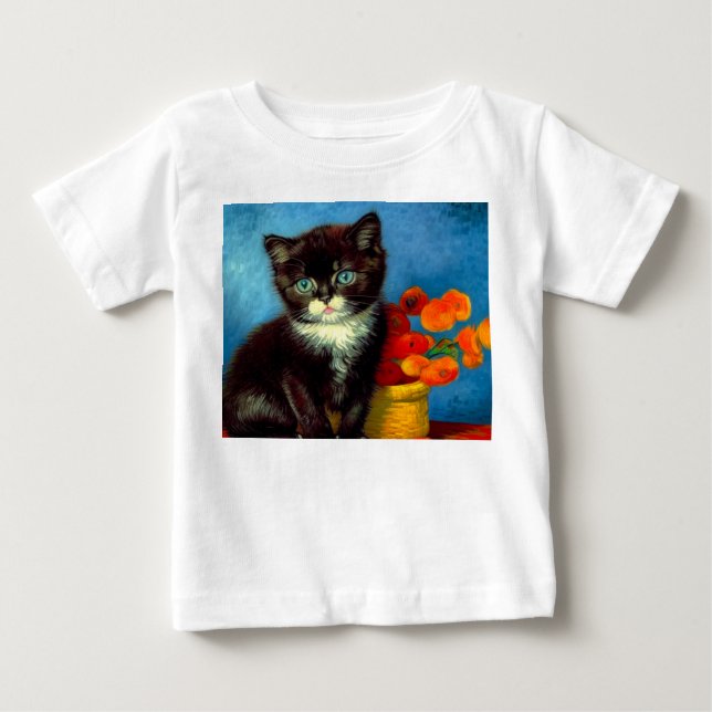 Camiseta Gato Smoking Van Gogh  (Frente)