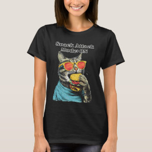 Camiseta Gato Snack Attack para Amantes de Comida e Gatos