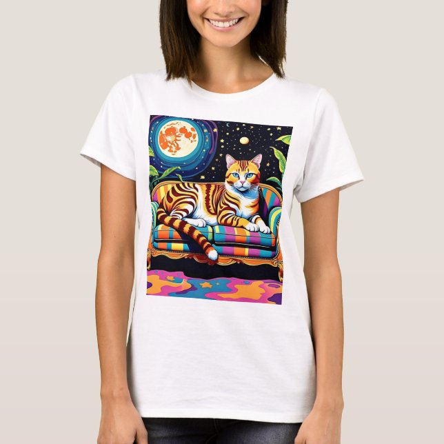 Camiseta Gato sob as estrelas 2 (Frente)