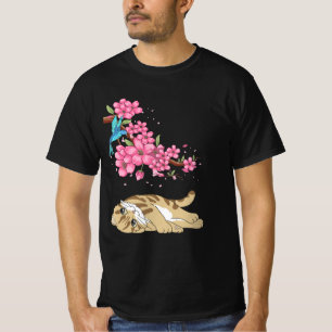 Camiseta Gato Sob O Gato De Kawaii, Cujo Fogão De Cereja É 