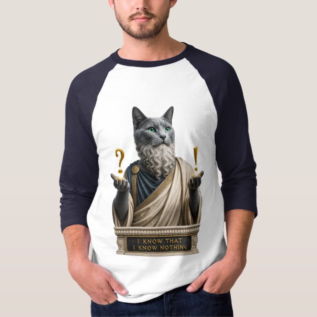 Camiseta Gato Socrates Azul Russo (Frente)
