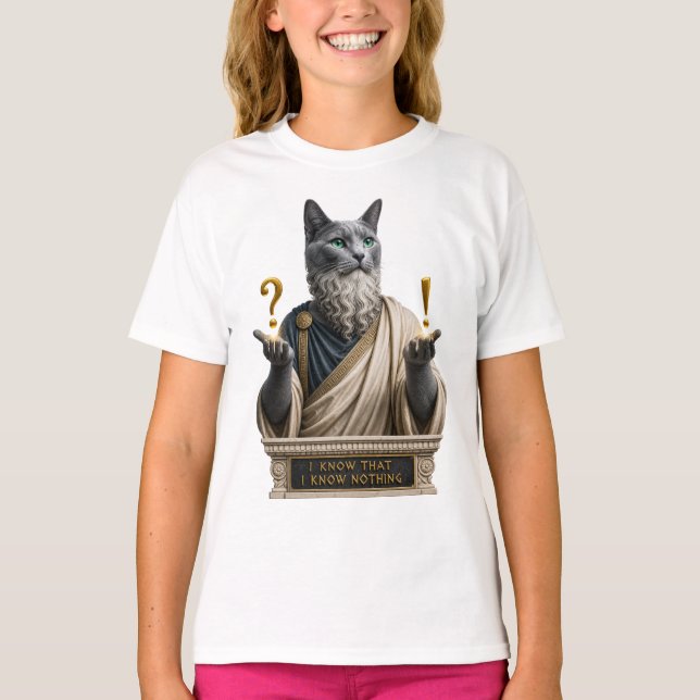 Camiseta Gato Socrates Azul Russo (Frente)