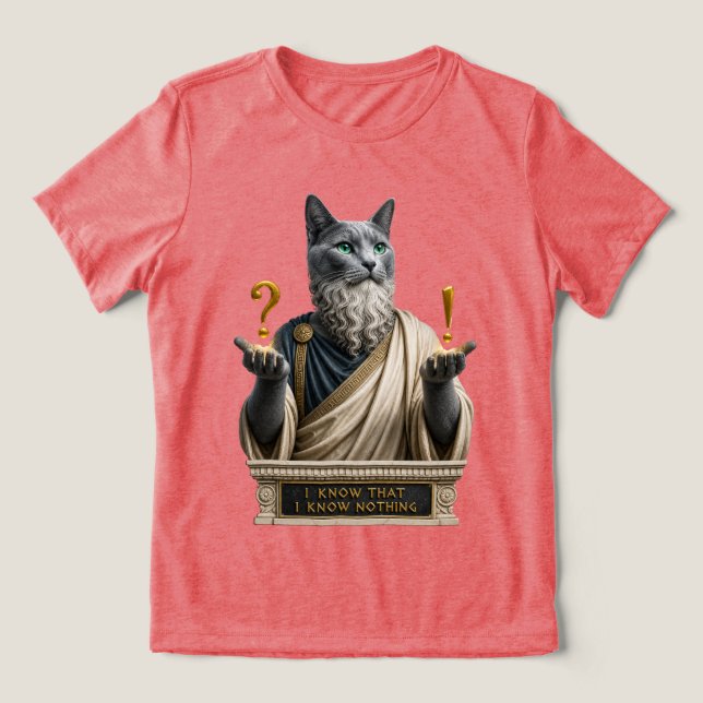 Camiseta Gato Socrates Azul Russo (Design frontal)