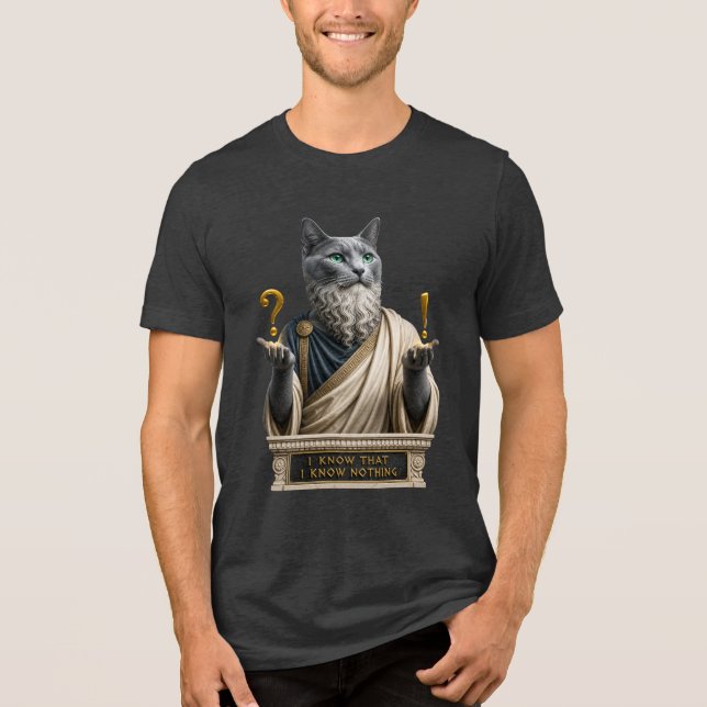 Camiseta Gato Socrates Azul Russo (Frente)