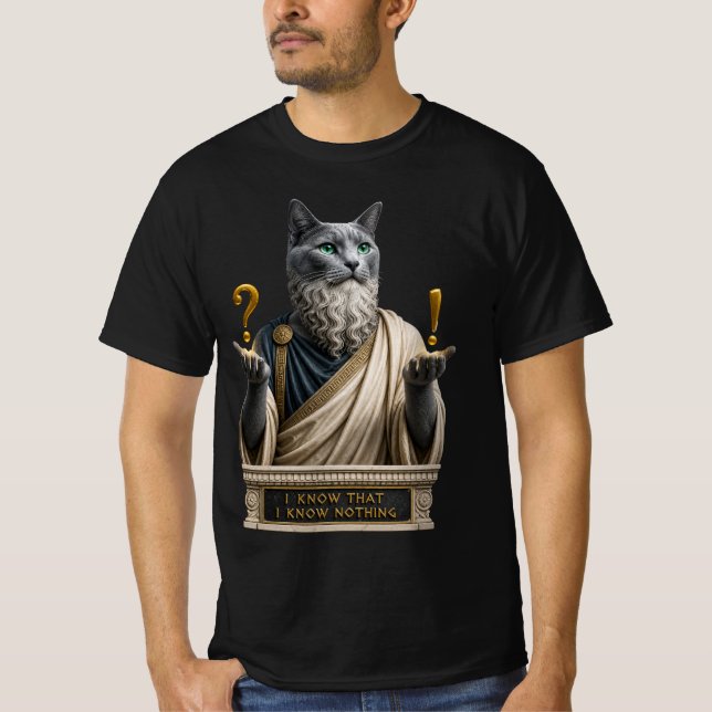 Camiseta Gato Socrates Azul Russo (Frente)