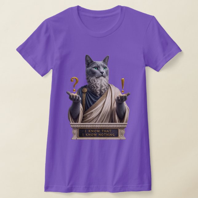 Camiseta Gato Socrates Azul Russo (Postura )