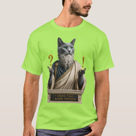 Camiseta Gato Socrates Azul Russo