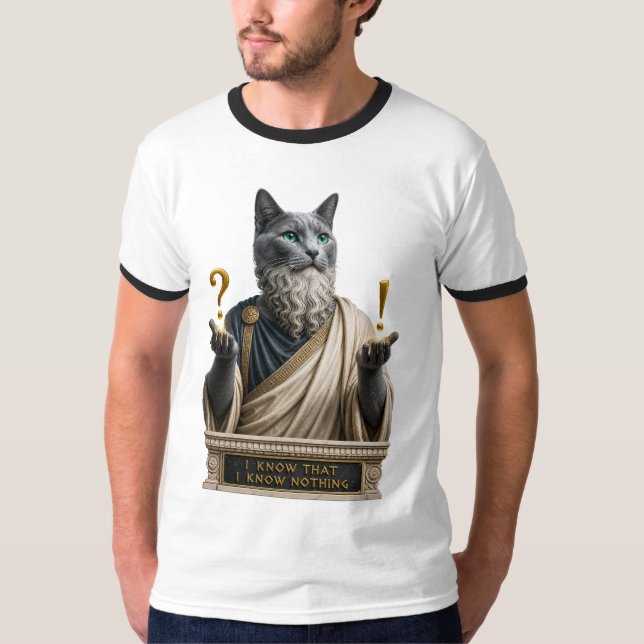 Camiseta Gato Socrates Azul Russo (Frente)