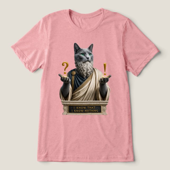 Camiseta Gato Socrates Azul Russo (Design frontal)