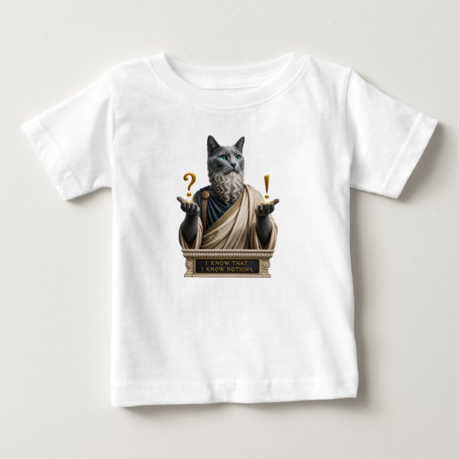 Camiseta Gato Socrates Azul Russo (Frente)