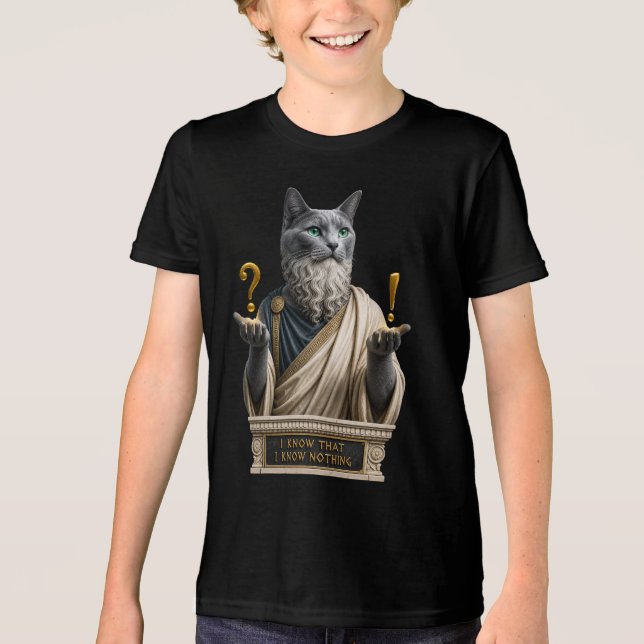 Camiseta Gato Socrates Azul Russo (Frente)
