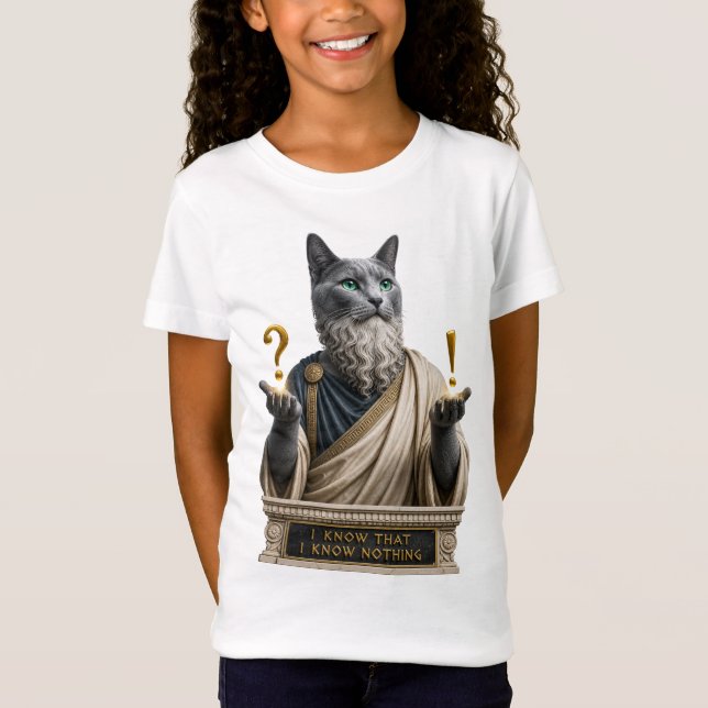 Camiseta Gato Socrates Azul Russo (Frente)