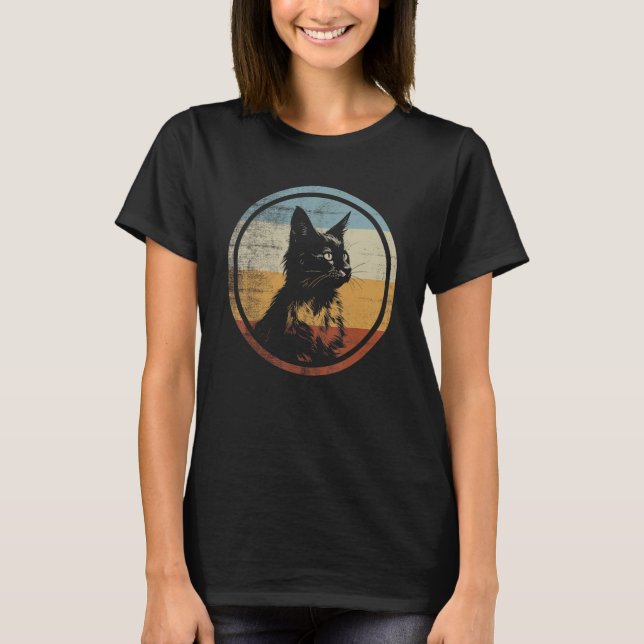 Camiseta Gato Somali Estilo Retro (Frente)