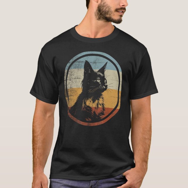 Camiseta Gato Somali Estilo Retro (Frente)