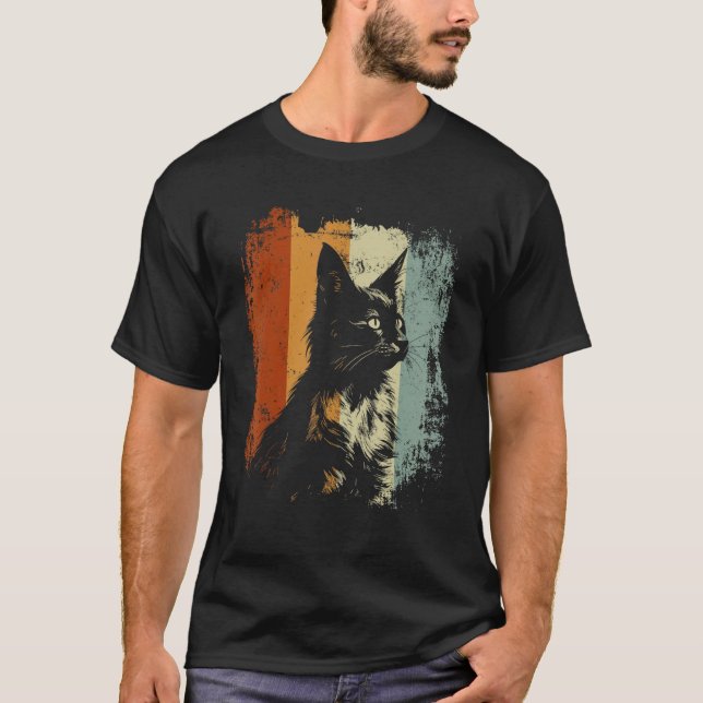 Camiseta Gato Somali Vintage Retrô (Frente)