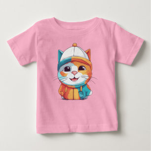 Camiseta Gato sorridente Vestindo chapéu Clipart-78198