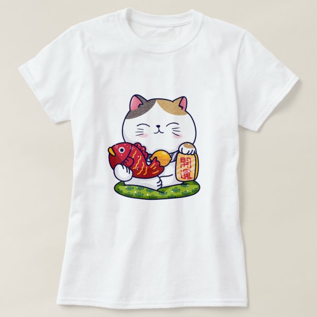 Camiseta Gato Sortudo (Frente do Design)