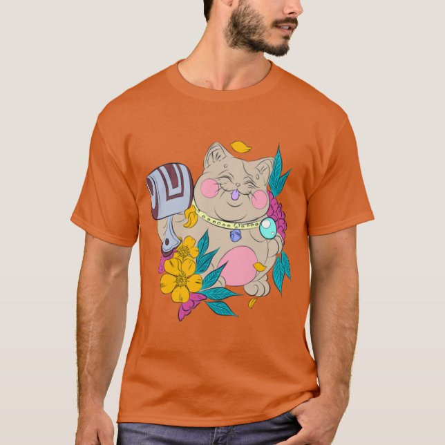 Camiseta gato sortudo (Frente)