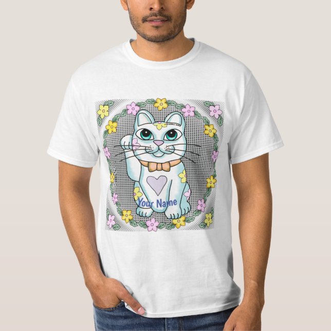 Camiseta Gato Sortudo Branco (Frente)