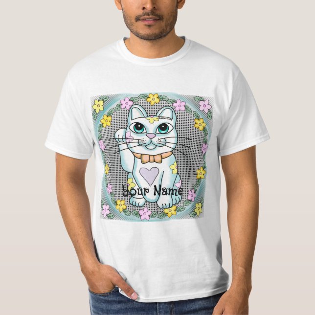 Camiseta Gato Sortudo Branco (Frente)