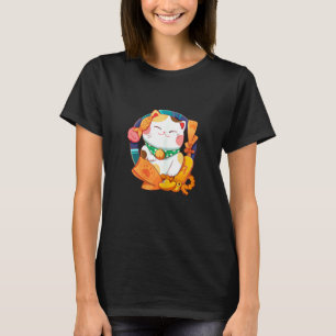 Camiseta Gato Sortudo e Peixe Pequeno Feminino