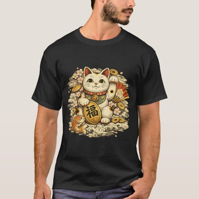 Camiseta Gato Sortudo Japonês (Frente)
