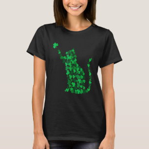 Camiseta Gato Sortudo Mãe Trevo Gato Fofo Dia de São Patríc