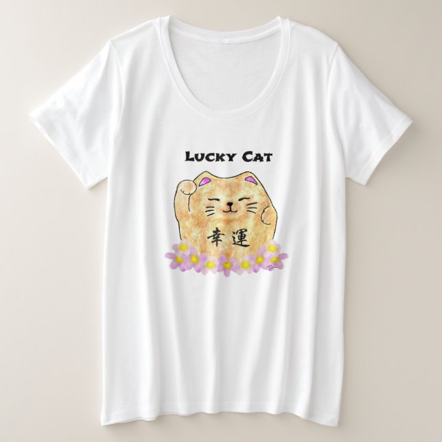 Camiseta Gato Sortudo (Maneki Neko) (Frente do Design)