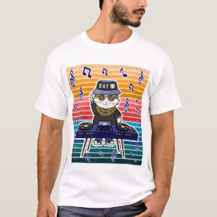 Camiseta Gato Sortudo Maneki Neko DJ Música Retro Arte