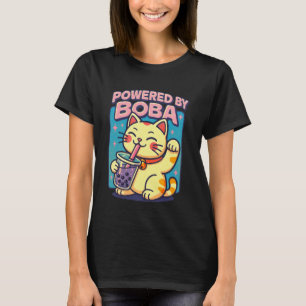 Camiseta Gato Sortudo Maneki Neko Fofo Energizado por Boba 