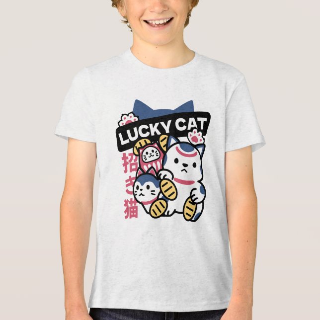 Camiseta Gato Sortudo Maneki Neko – Gato da Sorte Japonês (Frente)