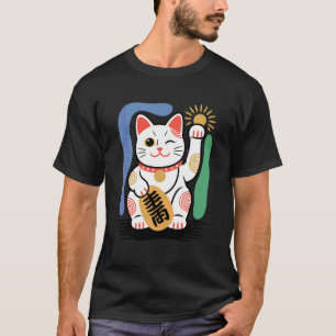 Camiseta Gato Sortudo Maneki Neko Japonês Aceno Sorte