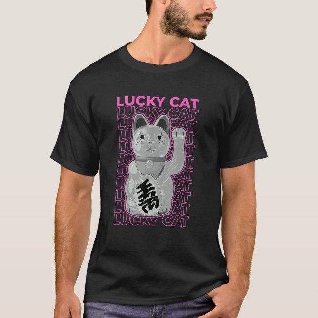 Camiseta Gato Sortudo Pastel Estético (Frente)