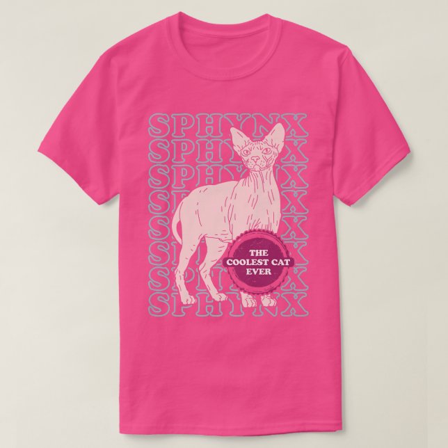 Camiseta Gato Sphyn Coolest Cat Sem Cabelo Proprietário de  (Frente do Design)