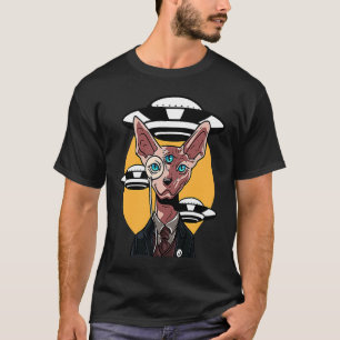 Camiseta Gato Sphynx Abduzido por OVNI Gatinho Extraterrest