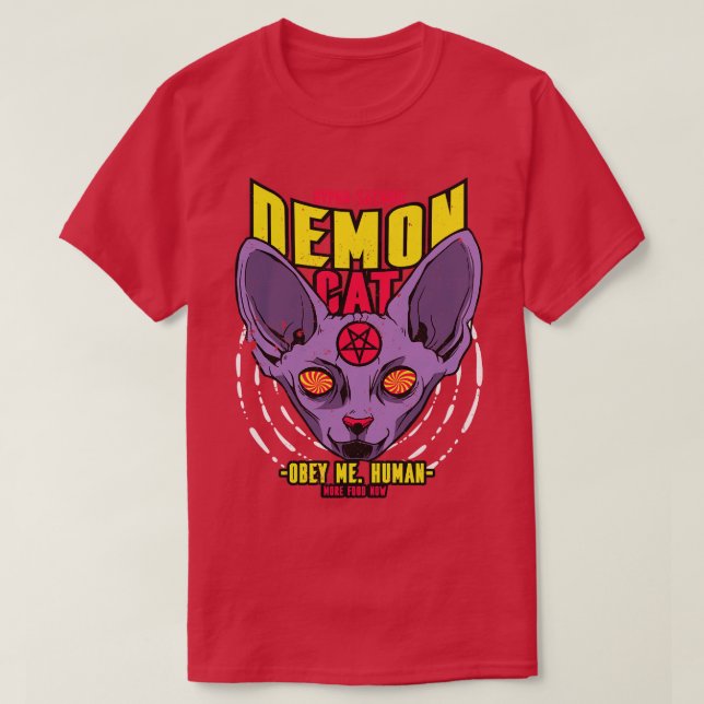 Camiseta Gato Sphynx do Demon Retro (Frente do Design)