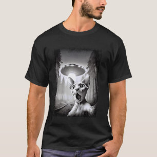 Camiseta Gato Sphynx engraçado e OVNI, Choque dos Aliens Sp