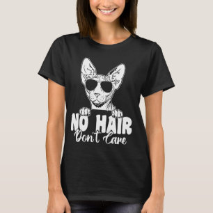 Camiseta Gato Sphynx Engraçado Sem Cabelo Não Liga Careca S