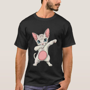 Camiseta Gato Sphynx Fofo Dança Dab Gráfico para Amantes de