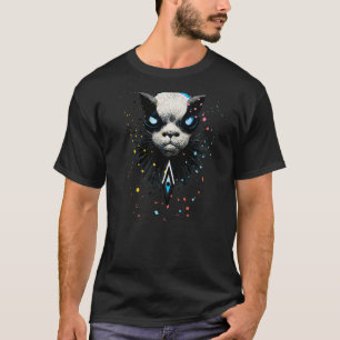 Camiseta Gato Sphynx Mancha de Tinta Bizarro Estranho Esqui