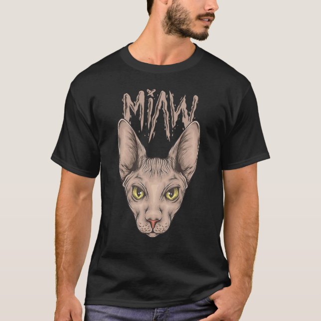 Camiseta Gato Sphynx Miaw (Frente)