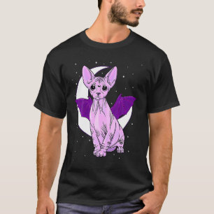 Camiseta Gato Sphynx Morcego Fofo Pastel Góthico Sinistro G