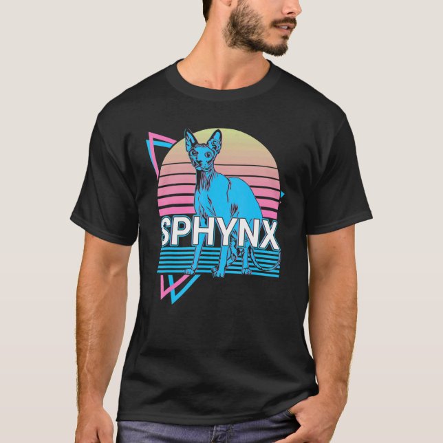 Camiseta Gato Sphynx Retro (Frente)