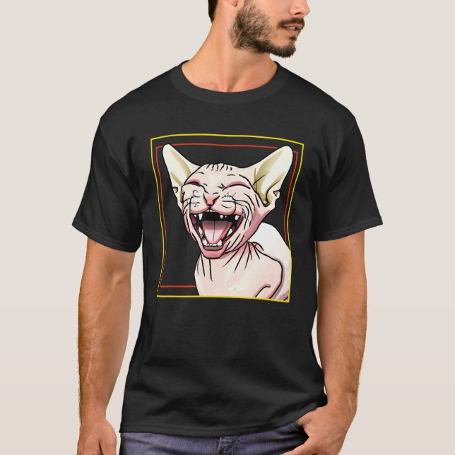 Camiseta Gato Sphynx rindo (Frente)
